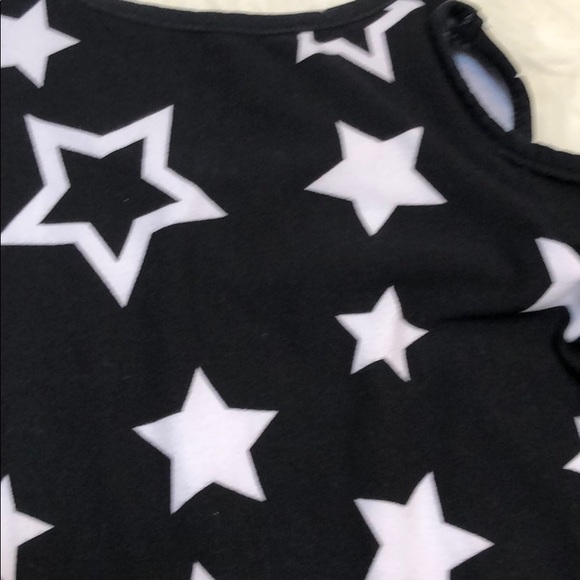 Black dress & star print, bell sleeve - Picture 5 of 5